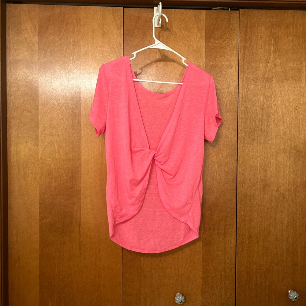 JoyLab Pink Top With Tie Twist in Back - Picture 2 of 5
